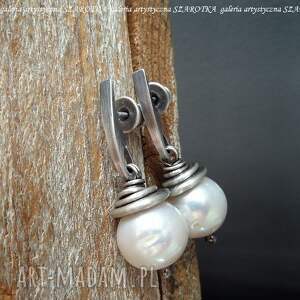 klasyka kolczyki z naturalnych pereł i srebra perła naturalna słodkowodna