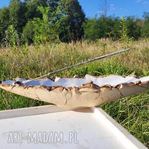 Prezent podkadzidło, kadzielnica biała, ceramiczna podstawka