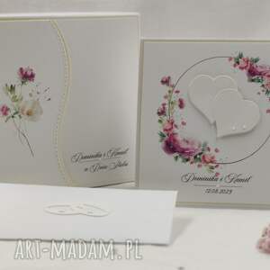 kartka na ślub z pudełkiem i kopertą, wzór w83b personalizowana