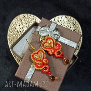 kolczyki sutasz nane serca walentynki, z koralików