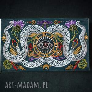 Prezent Ręcznie malowana skrzyneczka na herbatę szkatułka organizer