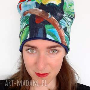 czapka no 26, tukan, malowany tukan egzotyczna wyspa, dżungla, jungla