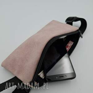 saszetka różowa, minitorebka nerka jesienna