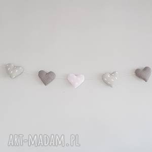 handmade pokoik dziecka girlanda serca z bawełny 9 sztuk