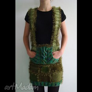 ręcznie wykonane spódnice spódnica na szelkach w zieleniach