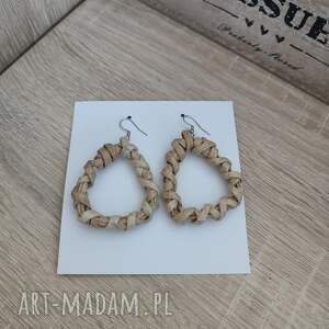 ayagagaya kolczyki stal chirurgiczna, papierowa wiklina, moda, elegancja