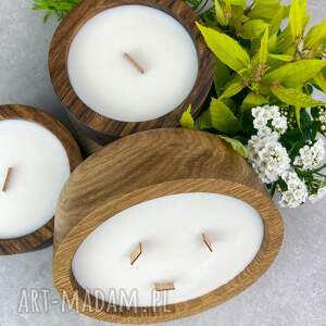 handmade świeczniki świeca zapachowa w drewnie dębowym 380ml