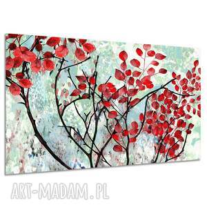 Obraz na płótnie Czerwone liście 120x80 cm - loft