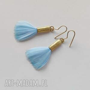 PIÓRKO kolczyki, mosiądz, piórka, zmatowione