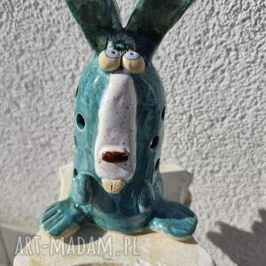 zając królik ceramiczny lampion prezent