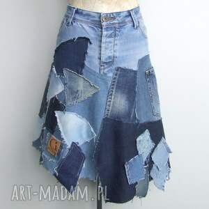 handmade spódnice spódnica jeans midi recykling r. 46