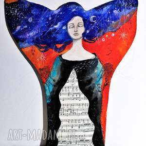 potencjał obraz akrylowy na drewnie artystki adriany laube - kobieta, portret
