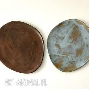 ceramystiq studio średnie talerze ręcznie robione dla dwojga, talerz z gliny