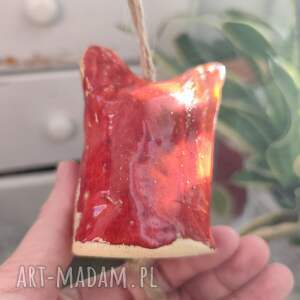 ceramiczny lisek, dom, dzwonek, ceramika, prezent