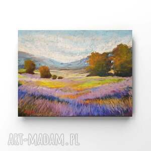 paulina lebida lawendowe pole - praca formatu 18/24 cm pastele, pejzaż