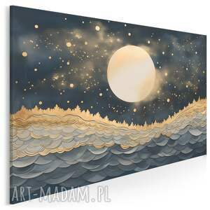 obraz na płótnie do sypialni morze księżyc klimatyczny - 120x80 cm