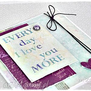 love you more kartka walentynki, walentynkowa, loft, prezent scrapbooking