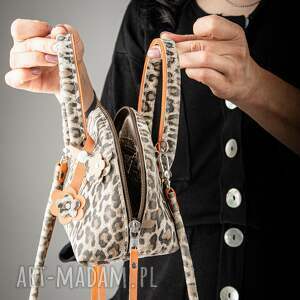 Skórzana torebka na ramię LadyBuQ Art Studio - handmade, naturalna