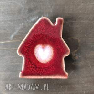 Magnes ceramiczny Domek - Wolna Chwila, czerwony - art-Madam.pl