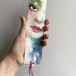 Prezent Zakladka papierowa Emerald Mist 2 ręcznie malowana akwarela