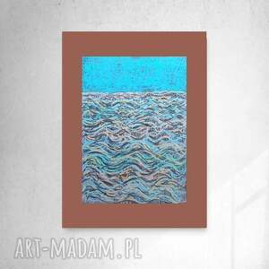 nowoczesny rysunek 30x40, morze obrazek A3, minimalizm dekoracja na ścianę, morski