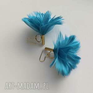 piórko kolczyki mosiądz, zmatowione, święta