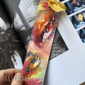 zakładka papierowa rainbow eyes 2 ręcznie malowana akawarela, kobiece oczy