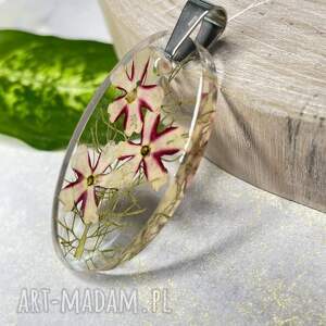 Jesienny z delikatnymi kwiatami z1850, kwiatowy wisiorek