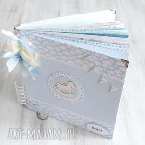 ręcznie robione scrapbooking albumy album - prezent dla maluszka chrzest, roczek