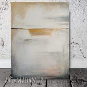 paulina lebida abstrakcja ze złotem i różem - obraz akrylowy formatu 80/60 cm