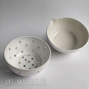 handmade ceramika durszlak ceramiczny i miska 2