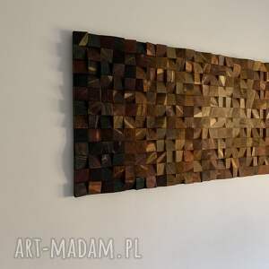 jeśienne słońce, mozaika drewniana, dyfuzor dźwięku, dekoracja na ścianę 3d