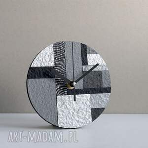 studio blureco nowoczesny, geometryczny zegar z papieru recyklingu okrągły