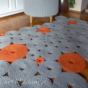 dywan dziergany krążki sznurek, pleciony crochet