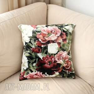 handmade poduszki poszewka na poduszkę kwiaty peonie