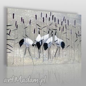 obraz na płótnie - żurawie nad wodą - VAKU DSGN obrazy