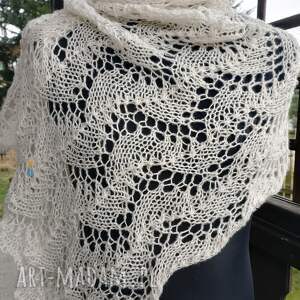 ażurowy szal mgiełka, narzutka