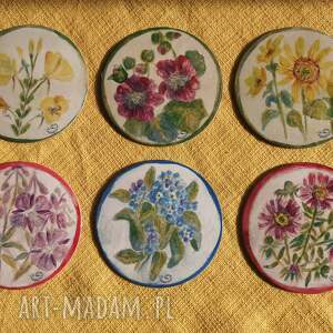 zestaw podkładek - kwiaty polskie 6 szt podkładki pod kubek miłośnika