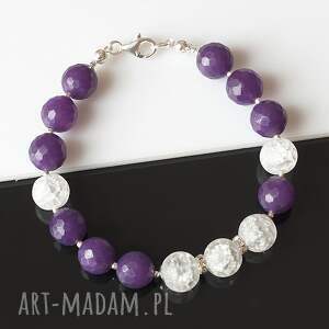 handmade jadeit ametystowy II - bransoletka