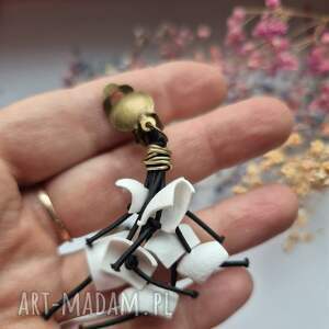 Klipsy biale kwiaty leciutkie klips, bo, kol, bial, et, fo