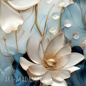 obraz na płótnie - kwiaty elegancki art deko 120x80 cm 113301