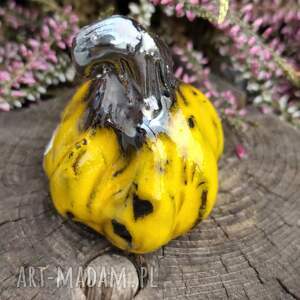 Żółta dynia ceramiczna handmade - dekoracja na jesień