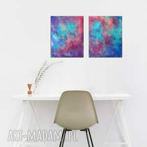 2 kolorowe obrazy abstrakcyjne like a dream iv 24x30 cm - kompozycja obrazów