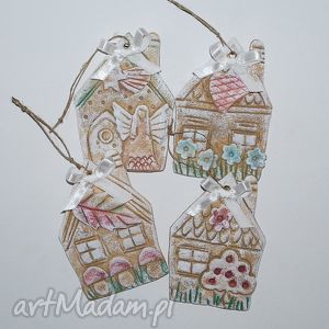 handmade na święta prezent domki - pory roku - Ozdoby choinkowe