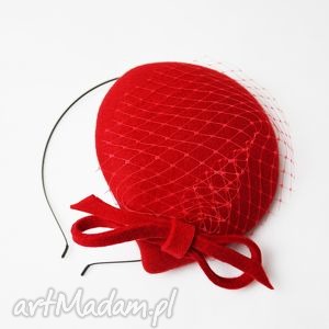 handmade ozdoby do włosów filemonka czerwona