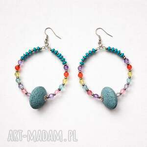 Kolczyki koła z lawą boks Z1, kol, et, fol, law, kor