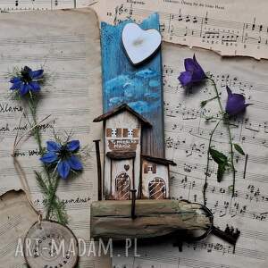 pracownia na deskach rustykalny wieszak z domkami no 4, klucze