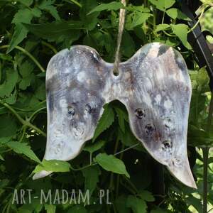 Ceramiczne skrzydła - zawieszka handmade | Ozdoba i prezent