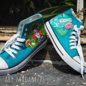 na zamówienie ręcznie malowane trampki alicja w krainie czarów prezent
