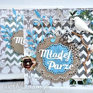 młodej parze kartka, ślub ślubna pudełko scrapbooking